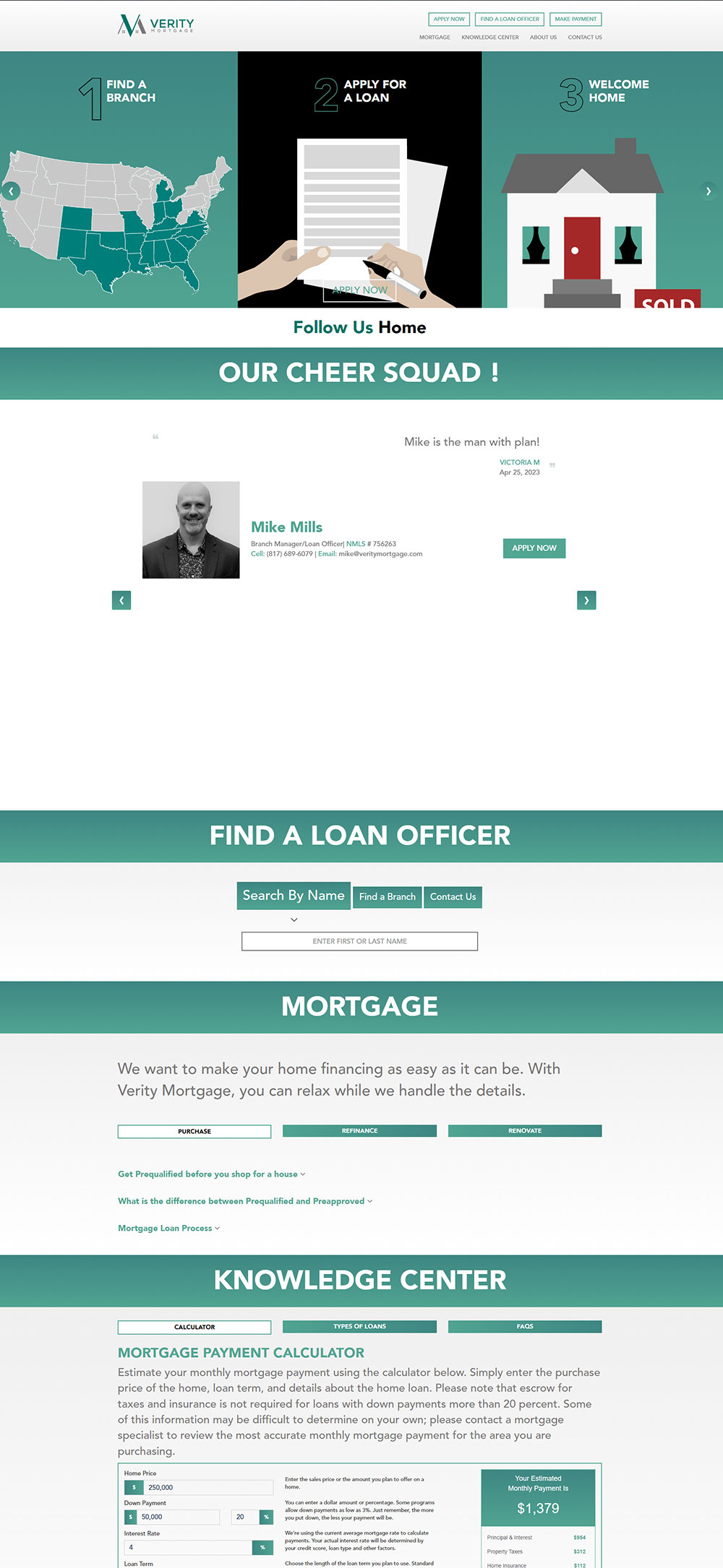Verity Mortgage WordPress site with API integrations